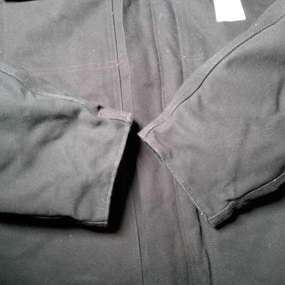 Carhartt Jacket Men 2X Black Canvas Barn Chore Corduroy Collar Hooded Work USA - Picture 11 of 16
